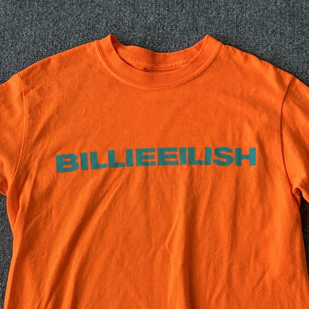 Billie Eilish Shirt Adult Small Don't Smile At Me Orange Graphic Long Sleeve
